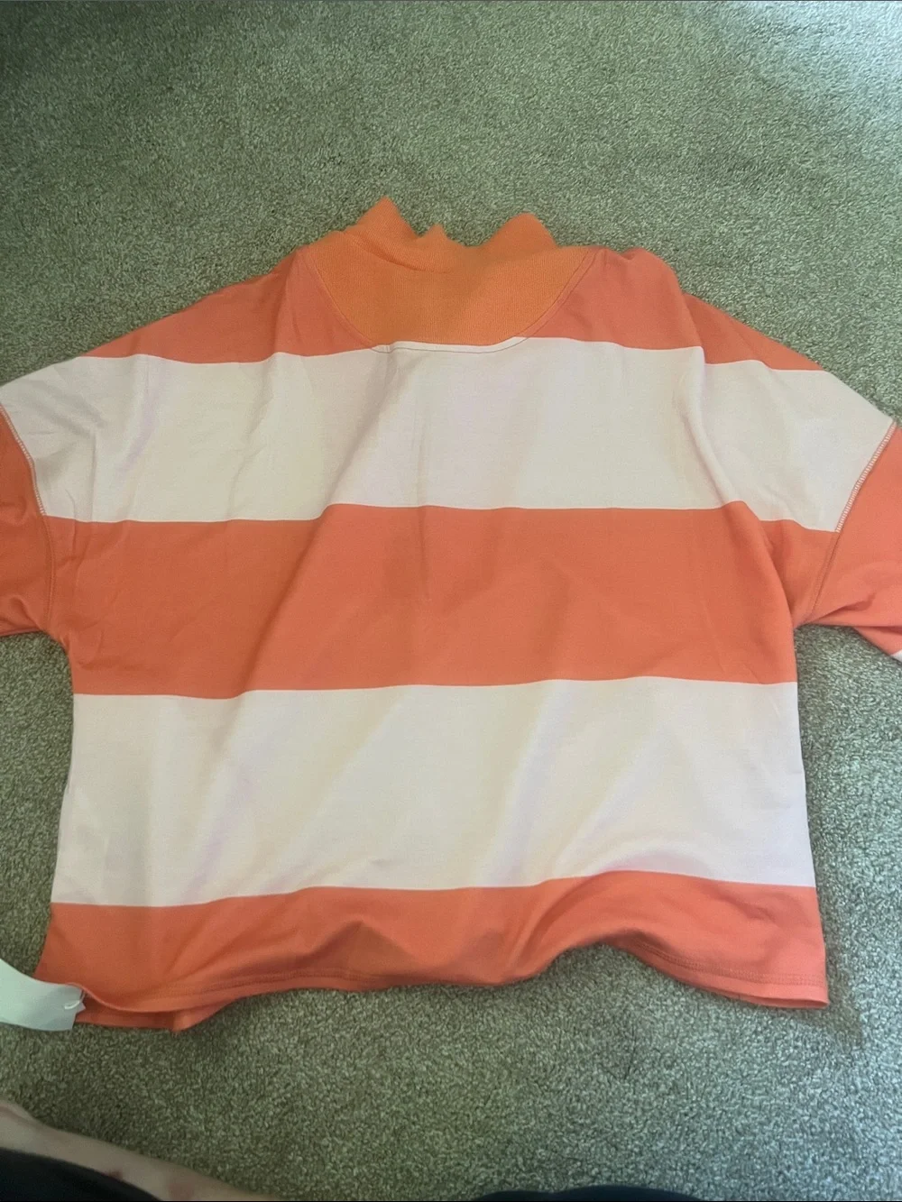 Orange & Cream Striped Zip Pullover Set - Picture 3 of 4